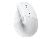 Logitech Lift for Mac - Lodret mus - ergonomisk - optisk - 6 knapper - trådløs - Bluetooth - Logitech Logi Bolt USB-modtager - off-white - for Apple MacBook 910-006477