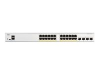 Cisco Catalyst 1200-24FP-4X - Switch - L3 - smart - 24 x 10/100/1000 (PoE+) + 4 x 10 Gigabit SFP+ - monterbar på stativ - PoE+ (375 W) C1200-24FP-4X