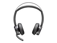 Poly Voyager Focus 2 - Headset - på øret - Bluetooth - trådløs - aktiv støjfjerning - USB-C via Bluetooth adapter - sort - Zoom Certified 9T9J3AA#AC3