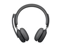 Logitech Zone Wireless 2 - Headset - på øret - Bluetooth - trådløs - aktiv støjfjerning - grafit - Certified for Microsoft Teams 981-001436