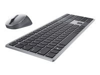 Dell Pro Plus Keyboard and Mouse KM7321W - Sæt med mus og tastatur - trådløs - 2.4 GHz, Bluetooth 5.0 - QWERTY - Pan Nordic - titan grå - med 3 years NBD Advance Exchange - for Latitude 7320 Detachable; XPS 17 9710 KM7321WGY-NOR