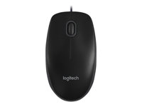 Logitech B100 - Mus - højre- og venstrehåndet - optisk - 3 knapper - kablet - USB - sort 910-003357