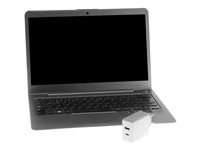 Insmat - Strømforsyningsadapter - 65 Watt - 3.25 A - PD 3.0, QC 3.0 - 2 output-stikforbindelser (USB, 24 pin USB-C) - hvid 530-9365