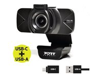 PORT Connect - Webcam - farve (Dag/nat) - 2 MP - 1920 x 1080 - 1080p - audio - USB - H.264, MPEG 900078