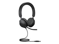 Jabra Evolve2 40 SE MS Stereo - Headset - på øret - kablet - USB-A - støjisolerende - Certified for Microsoft Teams 24189-999-999