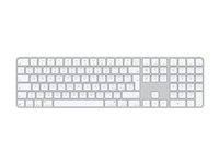 Apple Magic Keyboard with Touch ID and Numeric Keypad - Tastatur - USB-C - trådløs - Bluetooth - QWERTY - Italiensk - hvide taster MXK73T/A