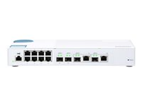 QNAP QSW-M408-2C - Switch - Administreret - 2 x 10 Gigabit SFP+ + 2 x kombo 10 Gigabit SFP+ + 8 x 10/100/1000 - desktop QSW-M408-2C