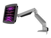 Compulocks iPad 10th-11th (A16) Gen Space Enclosure Articulating Arm Mount Black - Monteringssæt (indelukke, artikulerende armmontering) - for tablet - låsbar - højglansaluminium - sort, sølv - skærmstørrelse: 10.9" - skrivebordsmonterbar, vægmonterbar, på disk - for Apple 10.9-inch iPad (10. generation) 660REACH209IPDSB