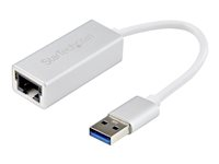 StarTech.com USB 3.0 to Gigabit Network Adapter - Silver - Sleek Aluminum Design for MacBook, Chromebook or Tablet - Native Driver Support (USB31000SA) - Netværksadapter - USB 3.0 - Gigabit Ethernet x 1 - sølv USB31000SA