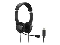 Kensington USB Hi-Fi Headphones - Hovedtelefoner med mik. - på øret - kablet - USB K33065WW
