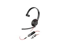 HP Poly Blackwire 5210 - Blackwire 5200 series - headset - på øret - kablet - 3,5 mm jackstik, USB-C - sort - Certified for Microsoft Teams, Certified for Skype for Business, Cisco Jabber Certified, Avaya Certified, Works With Chromebook Certified, Zoom Certified, UC-certificeret 8X230AA