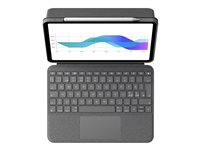 Logitech Folio Touch - Tastatur og folio-kasse - med trackpad - bagbelyst - Apple Smart connector - QWERTY - Pan Nordic - oxford-grå - for Apple 10.9-inch iPad Air (4. generation, 5. generation) 920-009966