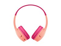 Belkin SoundForm Mini - Hovedtelefoner med mik. - på øret - Bluetooth - trådløs, kablet - 3,5 mm jackstik - pink AUD002BTPKV3