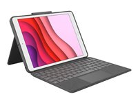 Logitech Combo Touch - Tastatur og folio-kasse - med trackpad - bagbelyst - Apple Smart connector - QWERTY - Pan Nordic - grafit - for Apple 10.2-inch iPad (7. generation, 8. generation, 9. generation) 920-009628