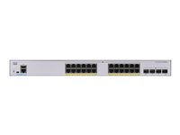 Cisco Business 350 Series 350-24P-4G - Switch - L3 - Administreret - 24 x 10/100/1000 (PoE+) + 4 x Gigabit SFP - monterbar på stativ - PoE+ (195 W) CBS350-24P-4G-EU