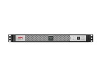 APC Smart-UPS SC SCL500RMI1UNC - UPS (rackversion) - AC 230 V - 400 Watt - 500 VA - Ethernet 10/100, USB - output-stikforbindelser: 4 - 1U - sort, sølv - for P/N: AR106V, AR4018SPX432, AR4024SP, AR4024SPX429, AR4024SPX431, AR4024SPX432 SCL500RMI1UNC