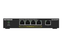 NETGEAR 300 Series GS305PP - Switch - SOHO - ikke administreret - 5 x 10/100/1000 (4 PoE+) - desktop, væg-monterbar - PoE+ (83 W) GS305PP-300EUS