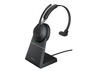 Jabra Evolve2 65 UC Mono - Headset - på øret - konvertibel - Bluetooth - trådløs - USB-A - støjisolerende - sort - med opladningsstander 26599-889-989
