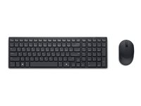 Dell Pro Compact Silent Keyboard and Mouse - KM555 - Sæt med mus og tastatur - trådløs - 2.4 GHz, Bluetooth 5.1 - QWERTY - islandsk - sort - med 3 års Advanced Exchange Service KM555-BLK-ICE