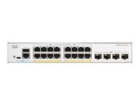 Cisco Catalyst 1300-16P-4X - Switch - L3 - Administreret - 16 x 10/100/1000 (PoE+) + 4 x 10Gb Ethernet SFP+ - monterbar på stativ - PoE+ (120 W) C1300-16P-4X