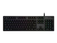 Logitech Gaming G512 - Tastatur - bagbelyst - USB - Nordisk - tastkontakt: GX Red Linear - kulsort 920-009367
