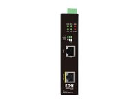 Eaton Tripp Lite Series Industrial Gigabit Ethernet PoE injector, 60W PoE++, 802.3bt, Midspan, -40C to +75C, IP30 housing, Dual 24~57VDC , DIN rail, 1 Port - Strøminjektor (monterbar på DIN rail) - AC 100-240 V - 60 Watt - sort NPOEI-60W-1G