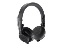 Logitech Zone Wireless - Headset - på øret - Bluetooth - trådløs - aktiv støjfjerning - støjisolerende - grafit - Certified for Microsoft Teams 981-000859
