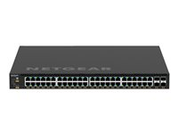 NETGEAR M4350-48G4XF - Switch - L3 - Administreret - 48 x 10/100/1000 (PoE+) + 4 x 10 Gigabit SFP+ - front til ryg-luftstrøm - monterbar på stativ - PoE+ (1440 W) GSM4352-100NES