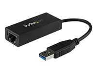 StarTech.com USB 3.0 to Gigabit Ethernet Adapter - 10/100/1000 NIC Network Adapter - USB 3.0 Laptop to RJ45 LAN (USB31000S) - Netværksadapter - USB 3.0 - Gigabit Ethernet - sort USB31000S