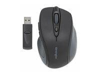 Kensington Pro Fit Mid-Size - Mus - højrehåndet - optisk - 6 knapper - trådløs - 2.4 GHz - trådløs modtager (USB) - sort K72405EU