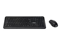 Targus - Sæt med mus og tastatur - combo - full size - trådløs - 2.4 GHz - QWERTY - Nordisk - sort AKM610NO