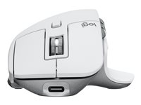 Logitech Master Series MX MASTER 3S - Mus - ergonomisk - optisk - 7 knapper - trådløs - Bluetooth, 2.4 GHz - Logitech Logi Bolt USB-modtager - bleg grå 910-006560
