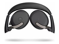 Jabra Evolve2 65 Flex MS Stereo - Headset - på øret - Bluetooth - trådløs - aktiv støjfjerning - USB-A - sort - med trådløs opladningsblok - Certified for Microsoft Teams 26699-999-989