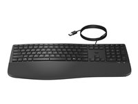 HP 485 Comfort - Tastatur - multi-enhed, 23 programmerbare taster, 3-zoners layout - full size - USB - Pan Nordic - sort 8T6M2AA#UUW