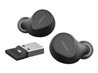 Jabra Evolve2 Buds UC - Ægte trådløse øretelefoner med mik. - i øret - Bluetooth - aktiv støjfjerning - USB-A via Bluetooth adapter - støjisolerende - sort - Zoom Certified, Optimeret til Google Meet 20797-989-989