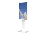 HI-ND Floorstand Glass with Casing 55" - Stativ - for digital skiltning LCD-panel - metal, glas - hvid, RAL 9003 - skærmstørrelse: 55" - monteringsgrænseflade: 200 x 200 mm - gulvstående - for Samsung QB55, QH55, QM55 FS5512-5001-01