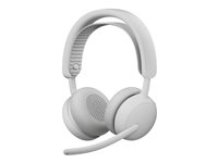 Logitech Zone Wireless 2 ES - Headset - på øret - Bluetooth - trådløs, kablet - aktiv støjfjerning - USB-C - off-white - TeamSpeak Certified 981-001520