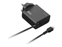 Lenovo - USB-C strømadapter - AC 100-240 V - 65 Watt - United Kingdom - sort 4X21L54612