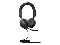 Jabra Evolve2 40 SE MS Stereo - Headset - på øret - kablet - USB-C, USB-A - støjisolerende - Certified for Microsoft Teams 24189-999-799