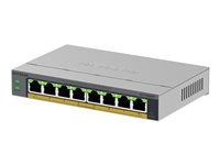 NETGEAR Easy Smart GS108EPP - Switch - høj effekt - L3 - smart - 8 x 10/100/1000 (PoE+) - desktop, væg-monterbar - PoE+ (123 W) GS108EPP-100EUS