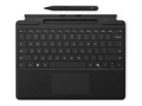 Microsoft Surface Pro Keyboard - Tastatur - med trackpad, accelerometer, Surface Slim Pen 2 opbevaring og opladningsbakke - QWERTY - Nordisk - sort - med Slim Pen 2 - for Surface Pro 10 for Business 8X8-00149