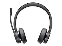 Poly Voyager 4320-M - Headset - på øret - Bluetooth - trådløs, kablet - USB-A via Bluetooth adapter, USB-A - sort - Certified for Microsoft Teams, Zoom Certified 77Z00AA
