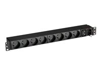 Eaton FlexPDU - Strømfordelingsenhed (rackversion) - AC 220-240 V - 3000 VA - input: IEC 60320 C20 16A - output-stikforbindelser: 9 (IEC-forbindelse, fransk/UTE) - 1U - 19" EFLX8F