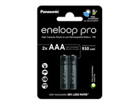 Panasonic Eneloop Pro - Batteri 2 x AAA - (genopladelige) - 930 mAh 184-1007
