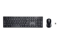 Kensington Pro Fit Low-Profile Desktop Set - Tastatur og mus-sæt - trådløs - 2.4 GHz - Fransk - sort K75230FR