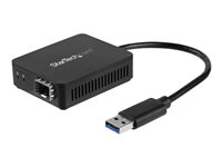 StarTech.com USB 3.0 to Fiber Optic Converter, Compact USB to Open SFP Adapter, USB to Gigabit Network Adapter, USB 3.0 Fiber Adapter Multi Mode(MMF)/Single Mode Fiber (SMF) Compatible - USB Ethernet adapter (US1GA30SFP) - Netværksadapter - USB 3.0 - 1000Base-LX/1000Base-SX x 1 - sort US1GA30SFP