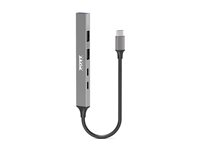 PORT Connect - Hub - 1 x USB-C + 1 x USB-C (strømforsyning) + 2 x USB-A 2.0 + 1 x USB-A 3.2 Gen 1 - desktop 900163