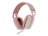 Logitech Zone Vibe Wireless - Headset - fuld størrelse - Bluetooth - trådløs - USB-C via Bluetooth adapter - rose - Certified for Microsoft Teams 981-001176