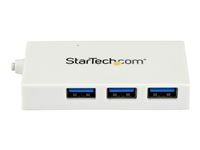 StarTech.com 4 Port USB C Hub with 1x USB-C & 3x USB-A Ports (SuperSpeed 5Gbps), USB Bus Powered, Compact Portable/Laptop USB 3.0 Adapter Hub, USB 3.1 Gen 1/USB 3.2 Gen 1 Type-C Hub, White - Windows/macOS/Linux (HB30C3A1CFBW) - Hub - 3 x SuperSpeed USB 3.0 + 1 x USB 3.1 - desktop HB30C3A1CFBW