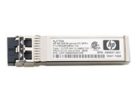 HPE B-Series - SFP+ transceiver modul - 8GB Fibre Channel (KB) - Glasfiberkanal - for Brocade 16Gb/12, 16Gb/24; HPE 8/24, 8/8; StoreFabric SN4000, SN6500, SN8600B 4-slot AJ716B
